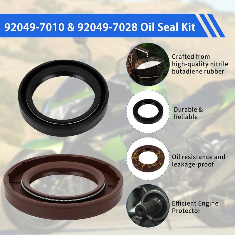 Keycci Store 92049-7028 (Lower) & 92049-7010(Upper) Engine Oil Seal Kit Compatible with Kawasaki FH531V FH541V FR, FS, FX Series, Bottom Crank Lower Oil Seal for 4 Stroke Engine - Image 3